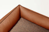 Detailed image of Bolster dog bed with luxury fabrics