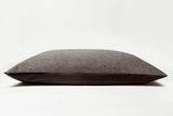 Dog bed pillow cover made from leather and woven fabric
