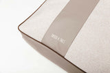 Luxury flat dog bed with decorative strap line 